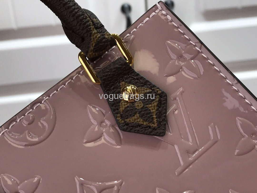LV M90564 Louis Vuitton Petit Sac Plat Monogram Vernis M69442 Bag Pink