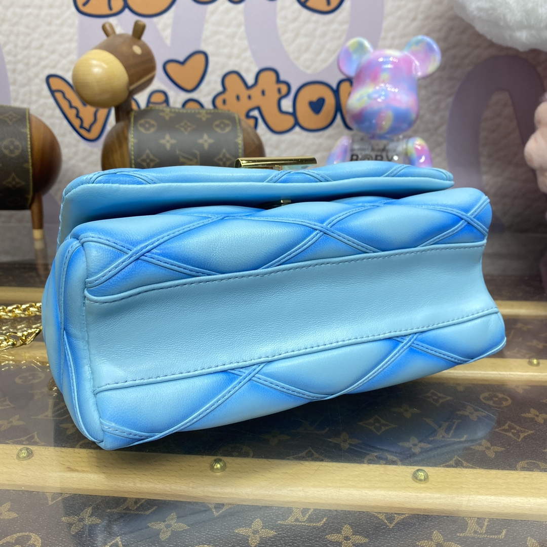 LV M24185 Louis Vuitton GO-14 MM Bag Lagoon Turquoise Blue