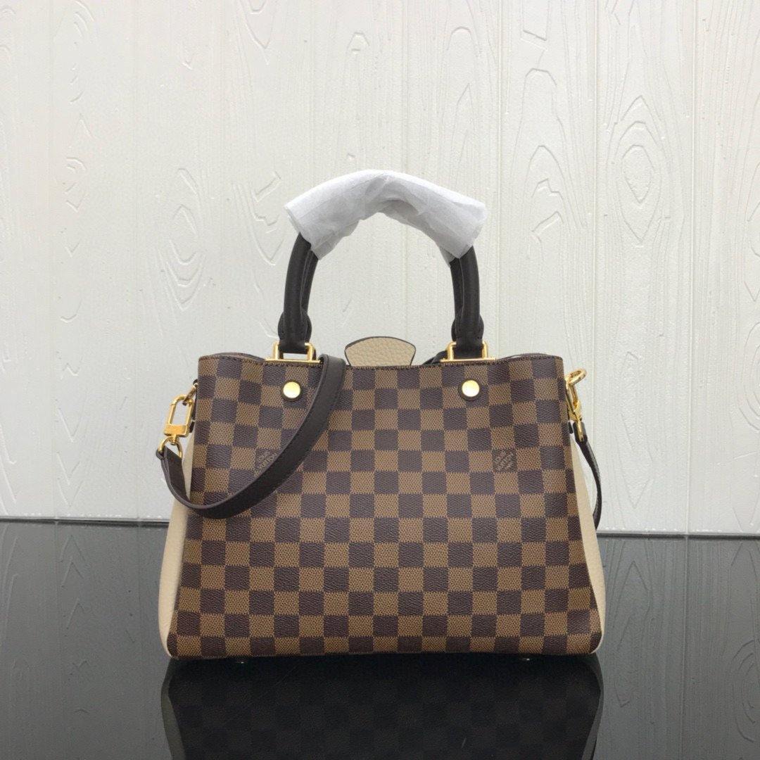 LV N41675 Louis Vuitton Brittany BB Tote Damier Ebene N44020 Beige