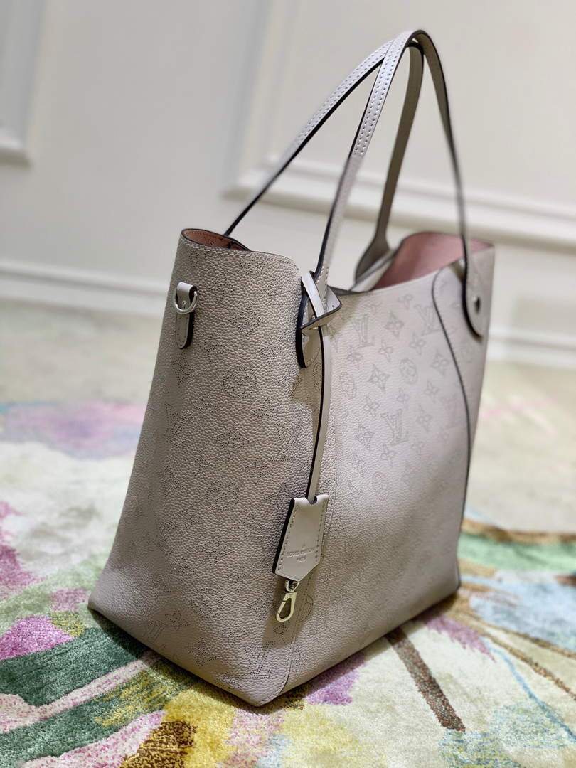 LV M53140 Louis Vuitton Hina MM Mahina Bag M57535 Galet Gray