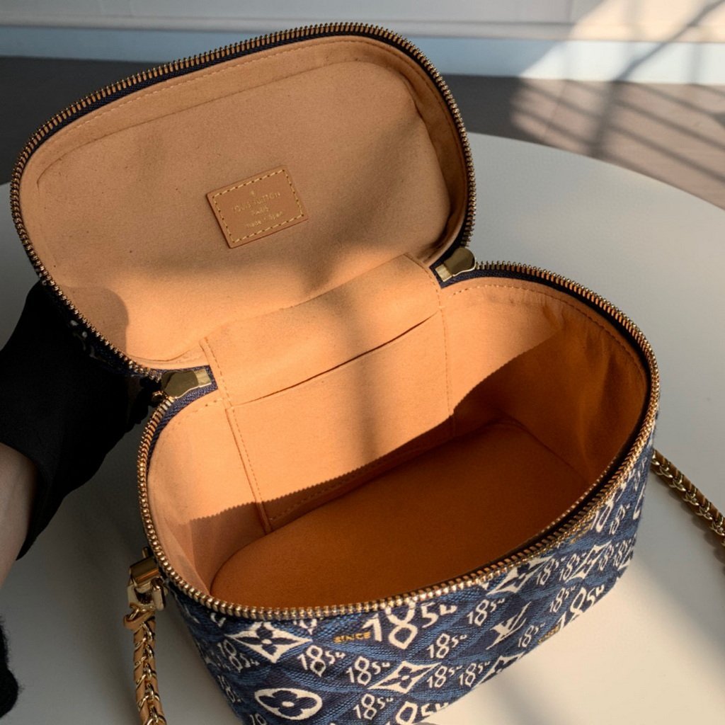 LV M57403 Louis Vuitton Since 1854 Vanity Pm Monogram Jacquard Bag Blue