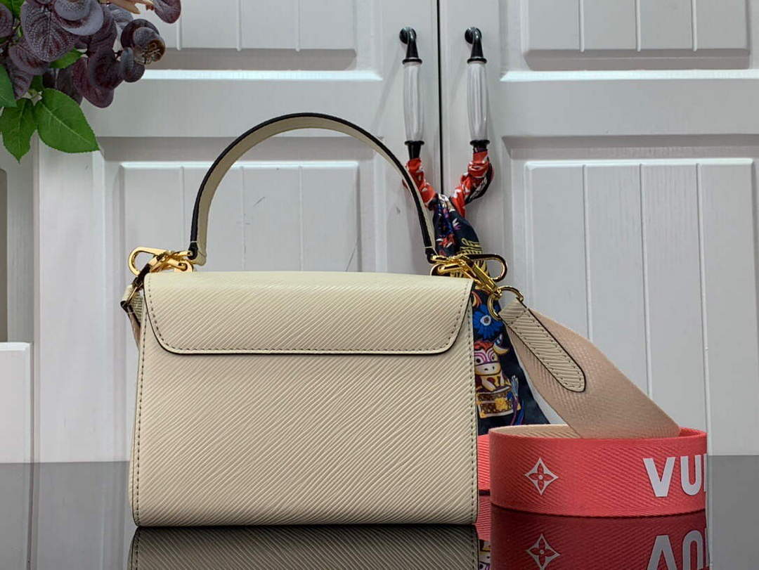LV M59687 Louis Vuitton Twist PM Epi leather Handbag Quartz White