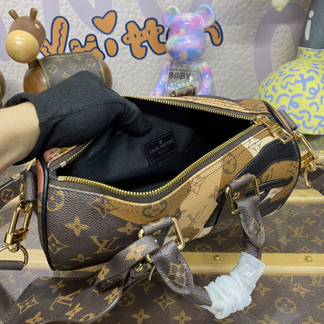 LV M46678 Louis Vuitton Keepall Bandouli��re 25 Bag Brown