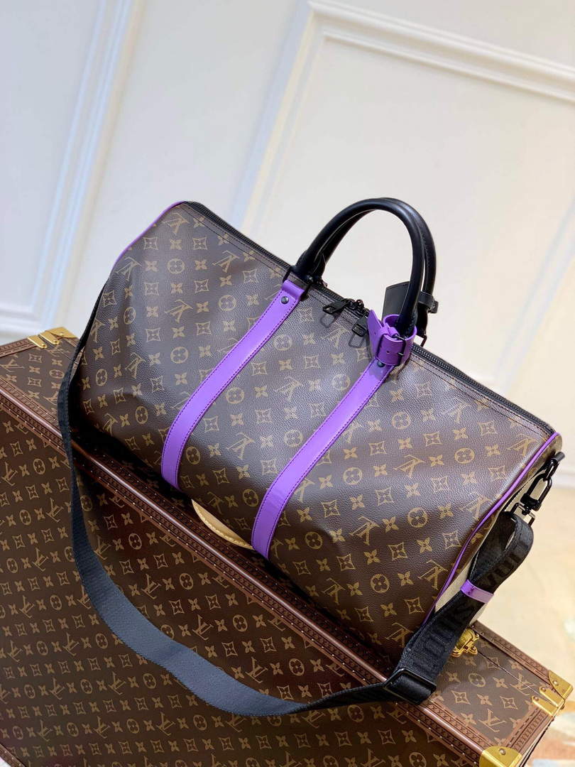 LV M46259 Louis Vuitton Keepall Bandouliere 50 Bag Purple