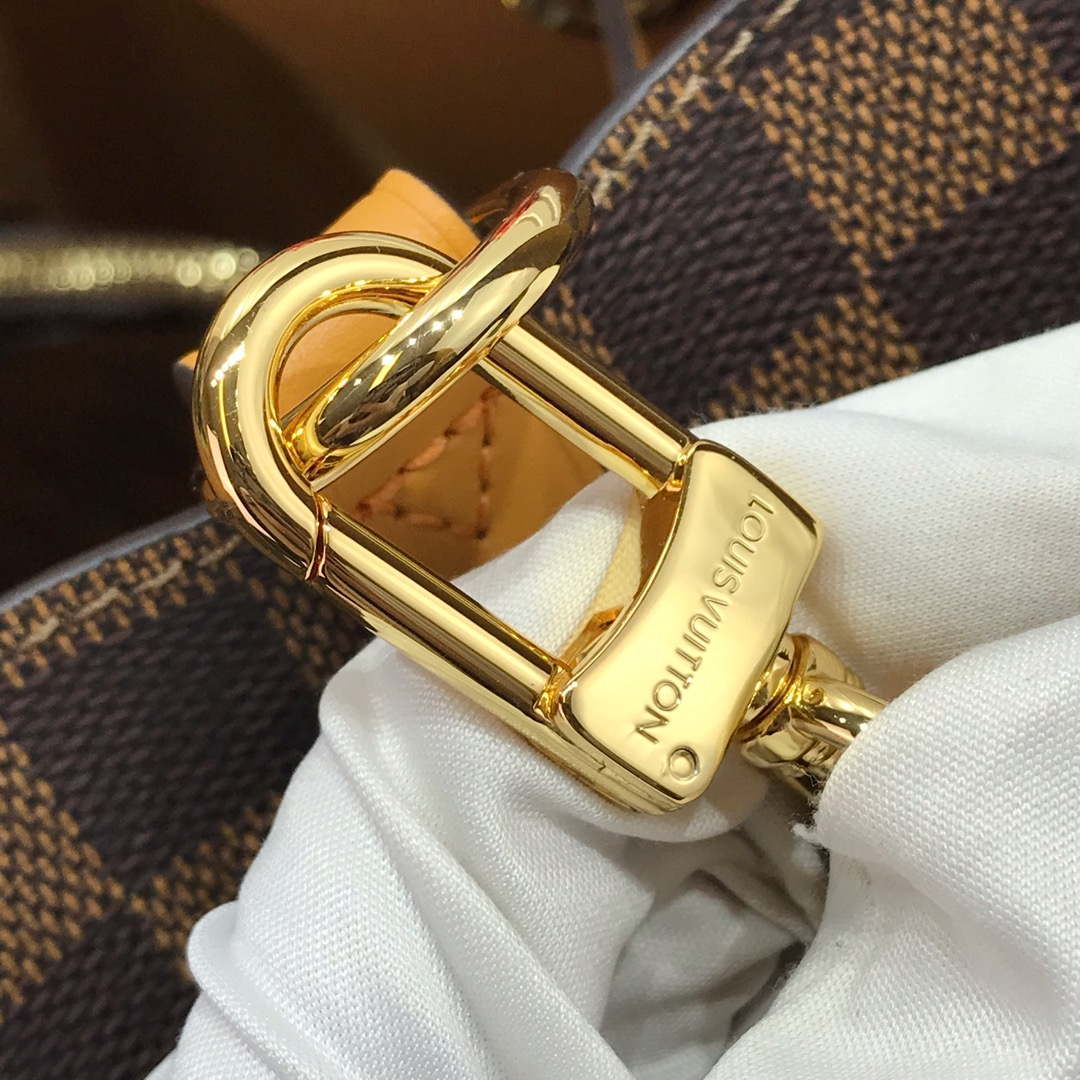 LV N40213 Louis Vuitton NONO MM Bag Damier Ebene Safran Yellow