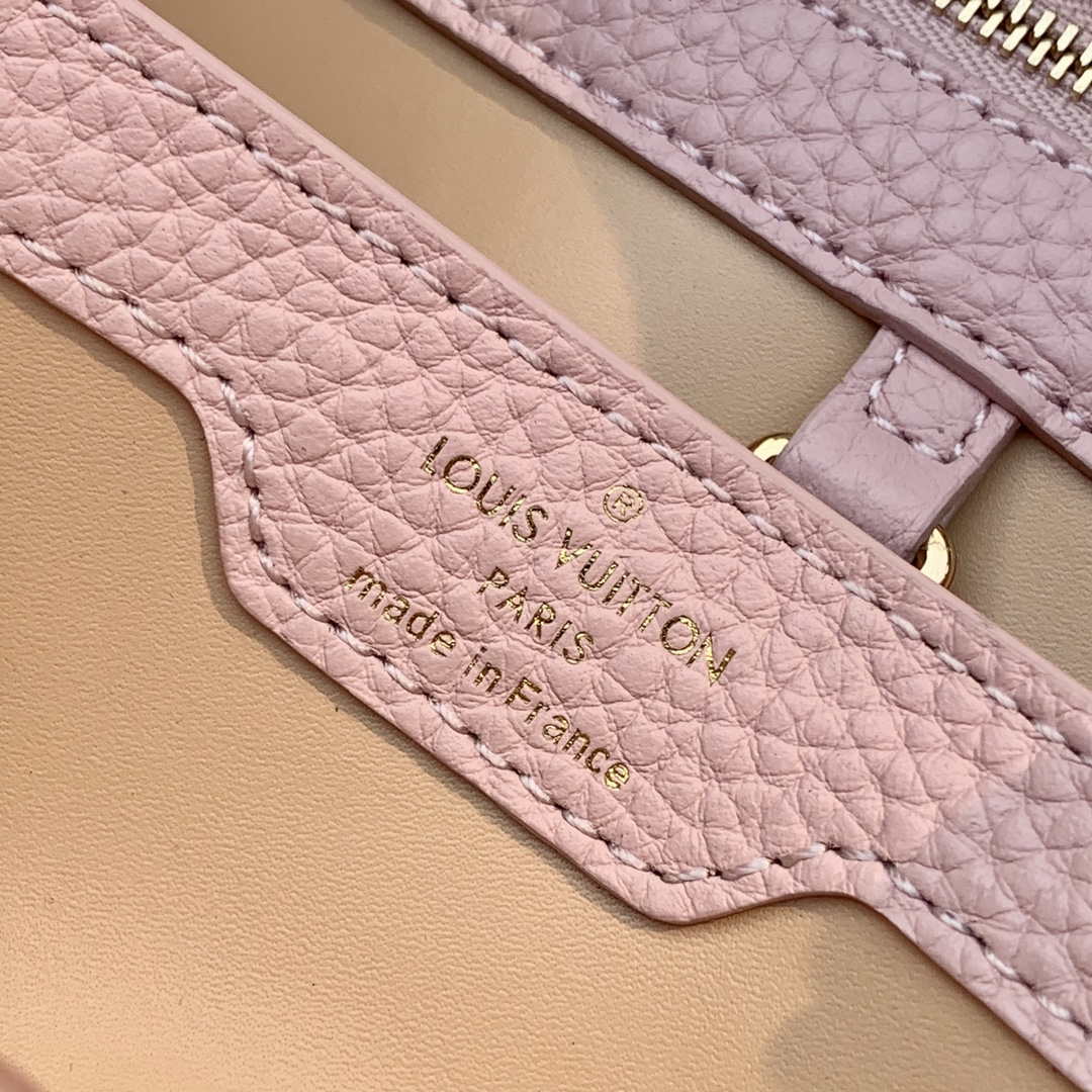 LV M59060 Louis Vuitton Capucines MM Handbag Rose Beige