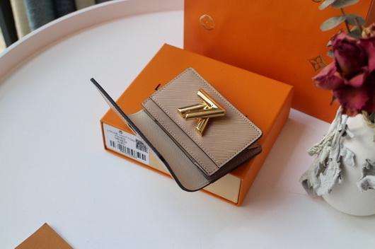 LV M68682 Louis Vuitton Twist Multicartes Wallet Epi Leather Apricot
