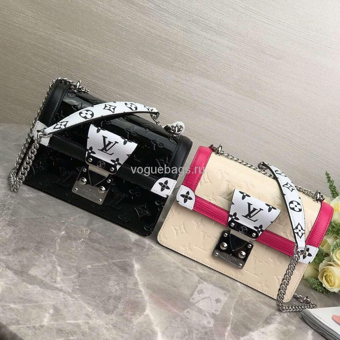Louis Vuitton M90516 LV Wynwood Monogram Vernis Bag M90566 Black and White