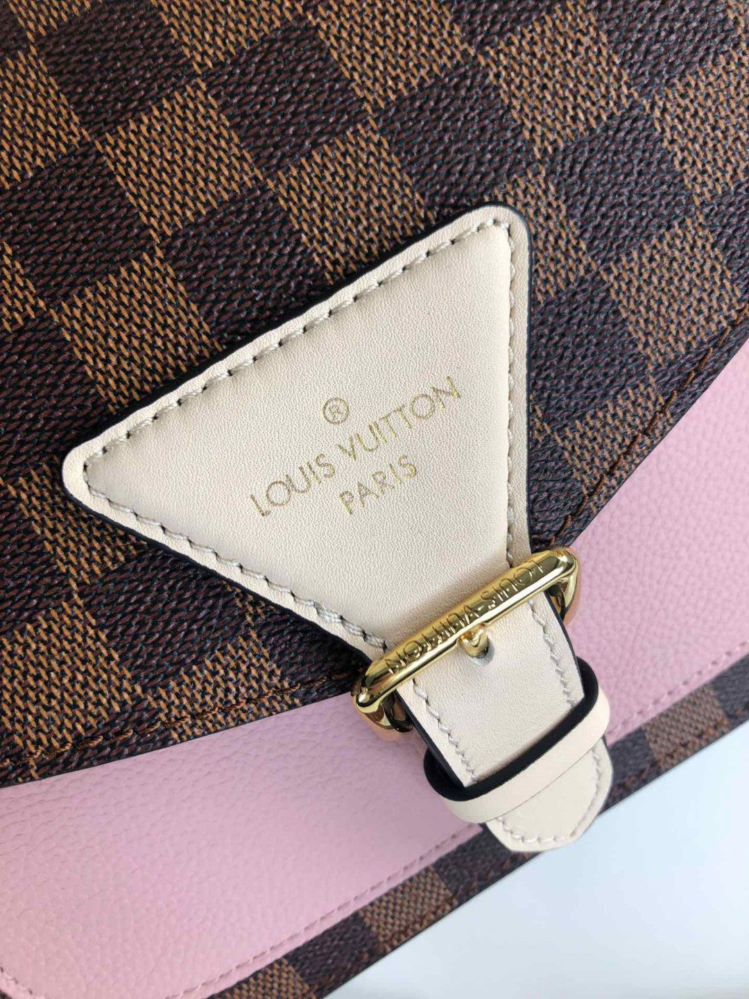 Louis Vuitton N40148 LV Trendy Crossbody Bag Damier Ebene Pink