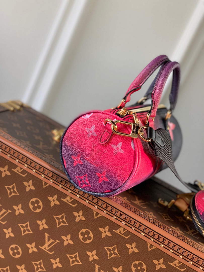 LV M59860 Louis Vuitton Papillon BB Handbag Midnight Fuchsia