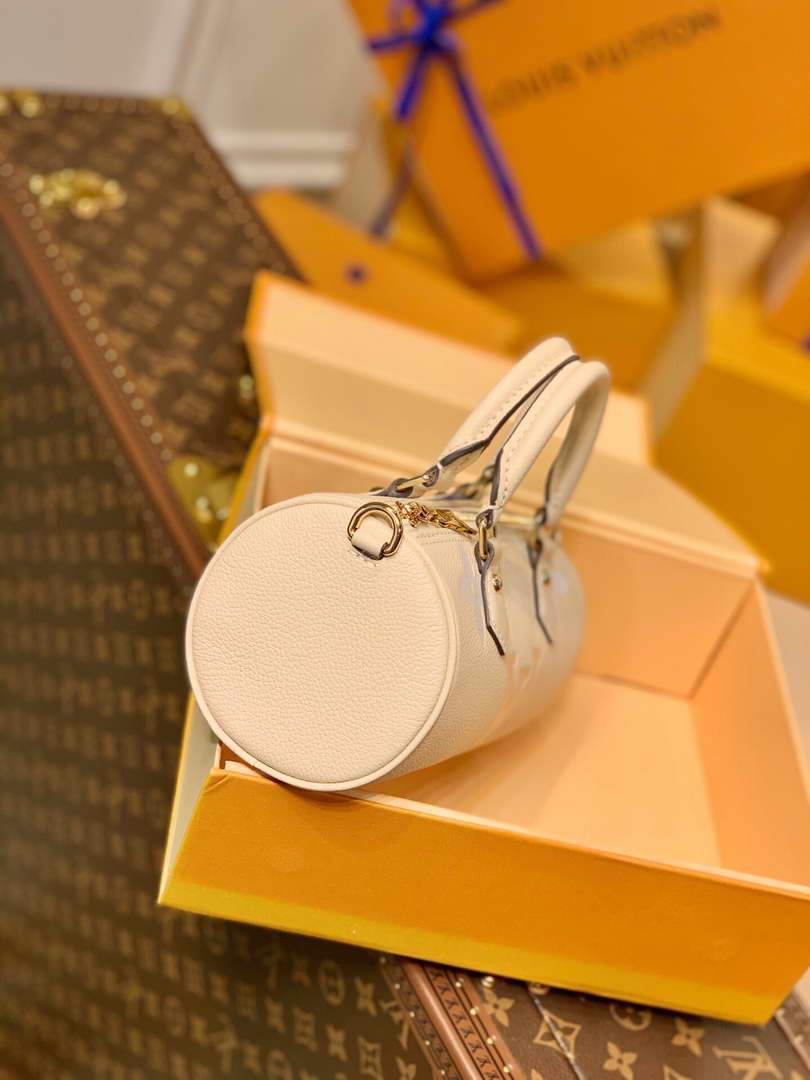 LV M45708 Louis Vuitton Papillon BB Bag Cream Saffron