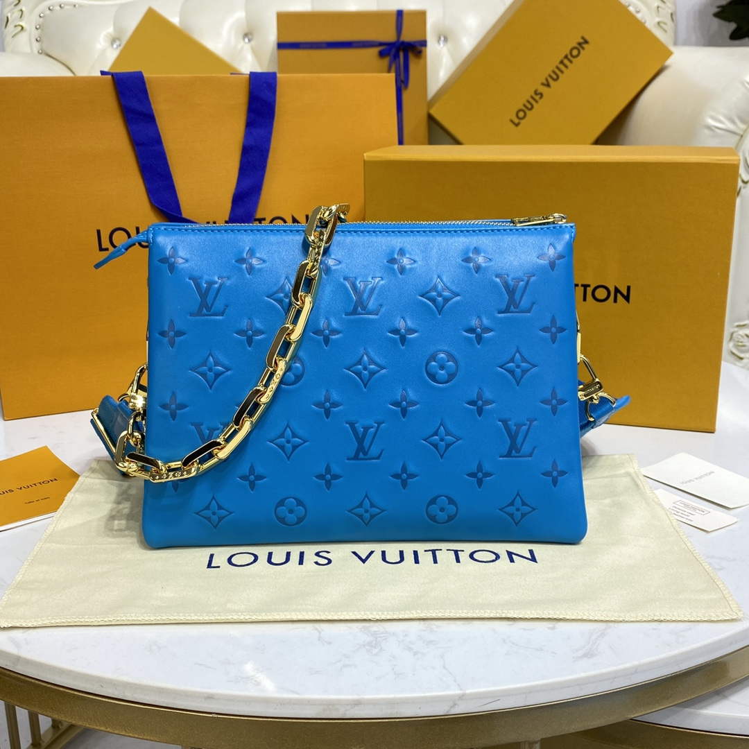 LV M21282 Louis Vuitton Coussin PM Bag Turquoise blue
