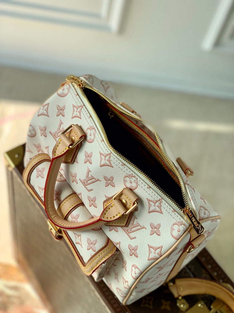 LV M20852 Louis Vuitton Speedy Bandouliere 25 Handbag White