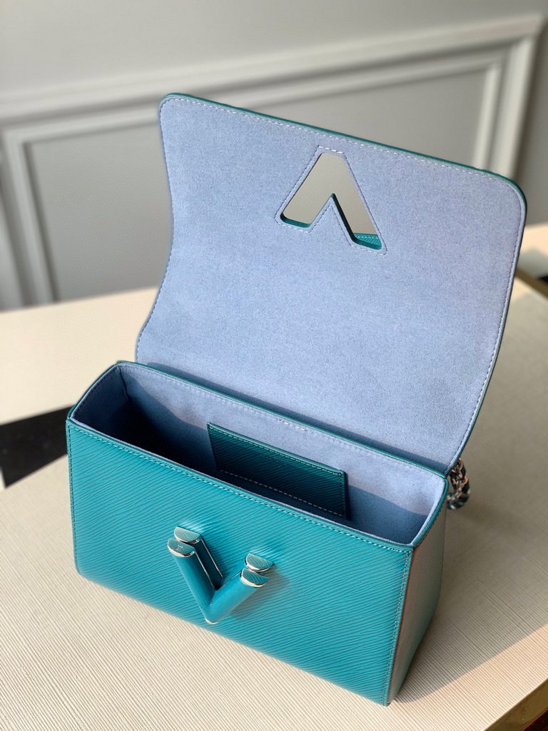 LV M55320 Louis Vuitton Twist MM shoulder Epi M50282 bag Blue