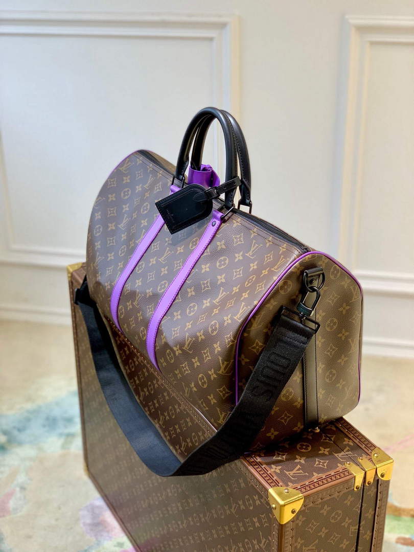 LV M46259 Louis Vuitton Keepall Bandouliere 50 Bag Purple
