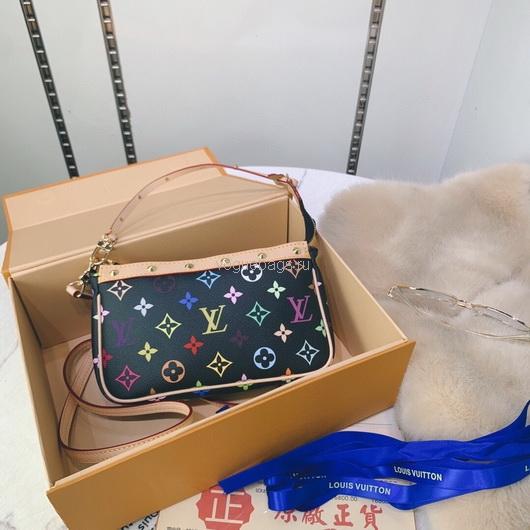 LV M92649 Louis Vuitton Pochette Small Hand Bag in mutlicolor