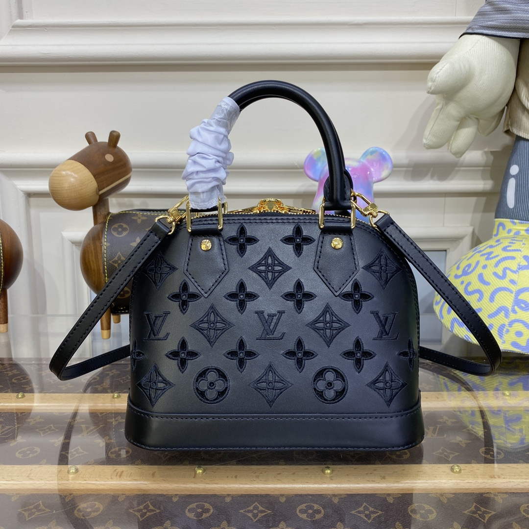LV M22878 Louis Vuitton Alma BB Handbag Black