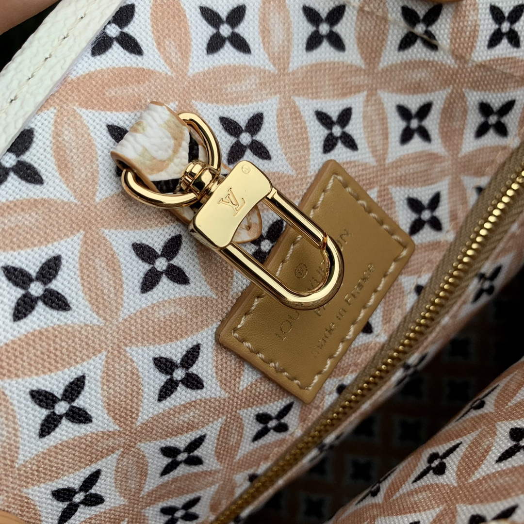 LV M22975 Louis Vuitton OnTheGo MM Tote Bag Beige