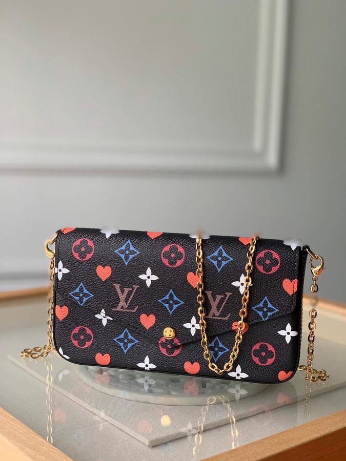 LV M80232 Louis Vuitton M69977 Game on Felicie Pochette Bag Black