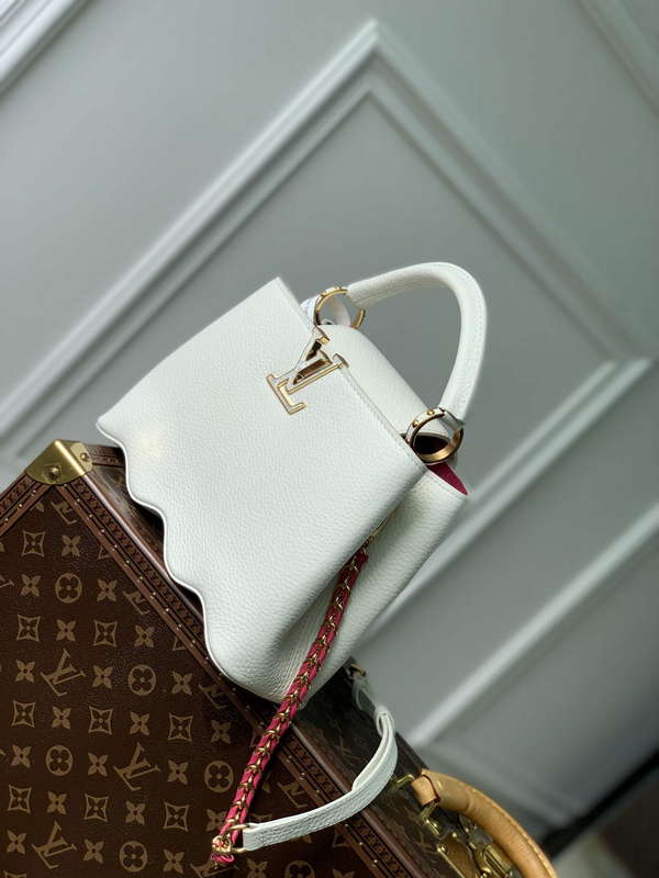 LV M22121 Louis Vuitton Capucines BB Handbag Snow White