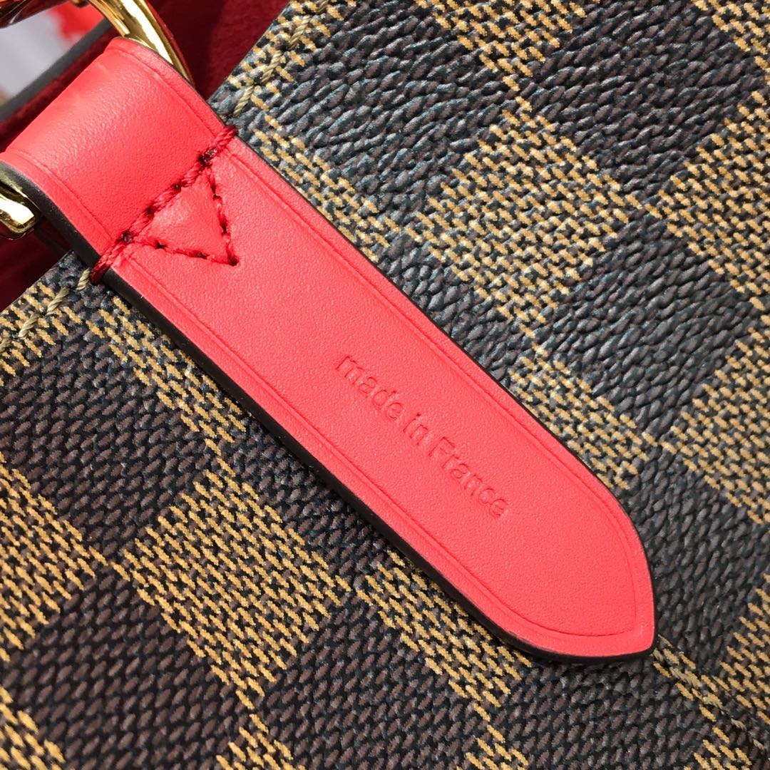 LV N40198 Louis Vuitton NONO MM Bag Damier Ebene Red