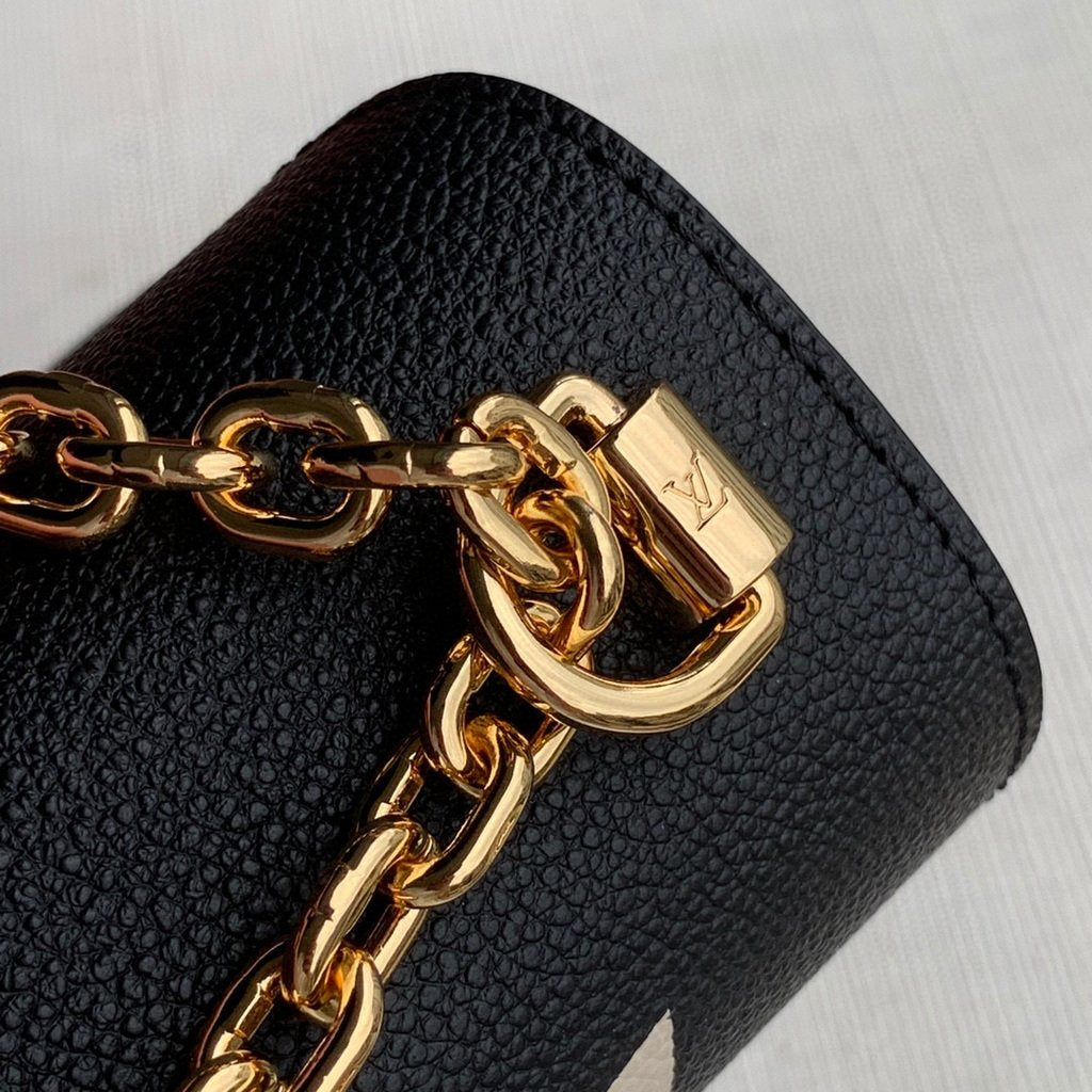 LV M57057 Louis Vuitton Twist MM shoulder Epi M50282 bag Black