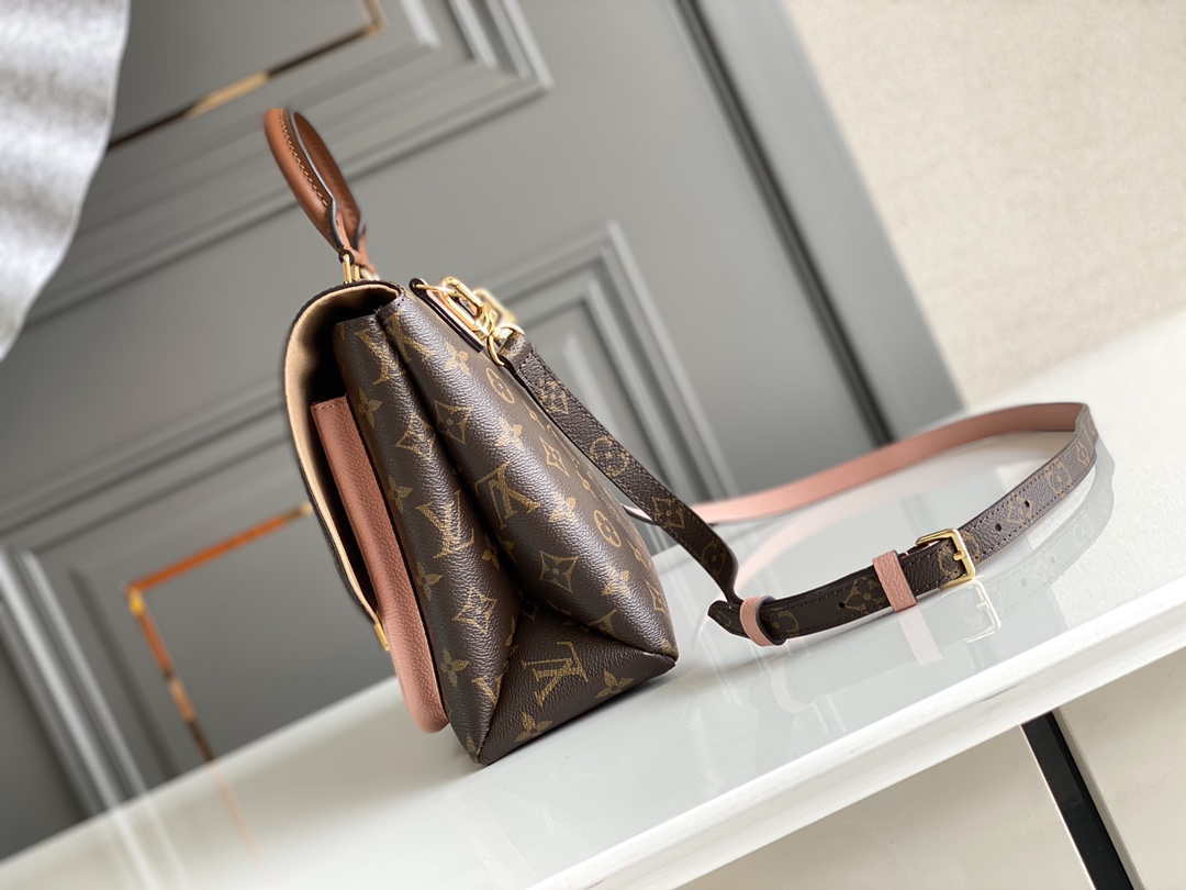LV M44259 Louis Vuitton Marignan Messenger Top Handle Monogram M44286 Bag Pink