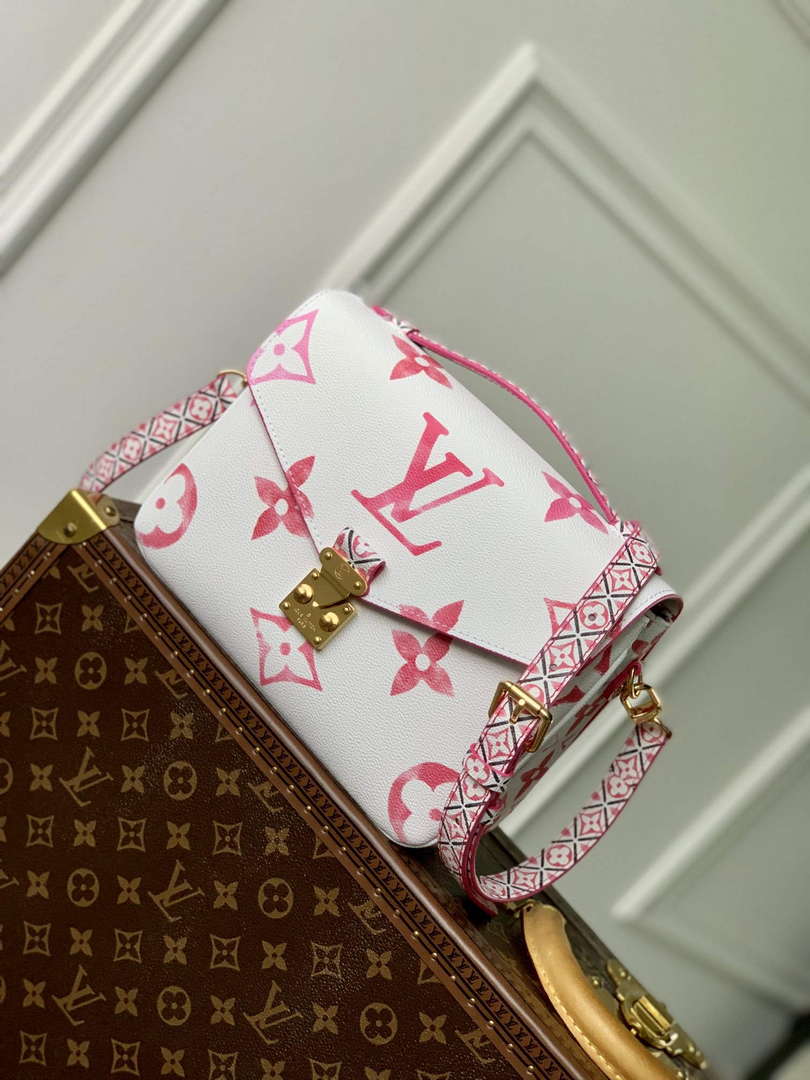 LV M23055 Louis Vuitton Pochette M��tis MM Handbag Pink