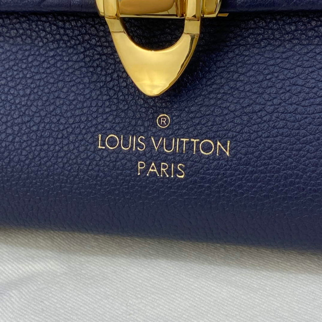 LV M52271 Louis Vuitton Vavin PM Shoulder Bag Navy Blue and Red