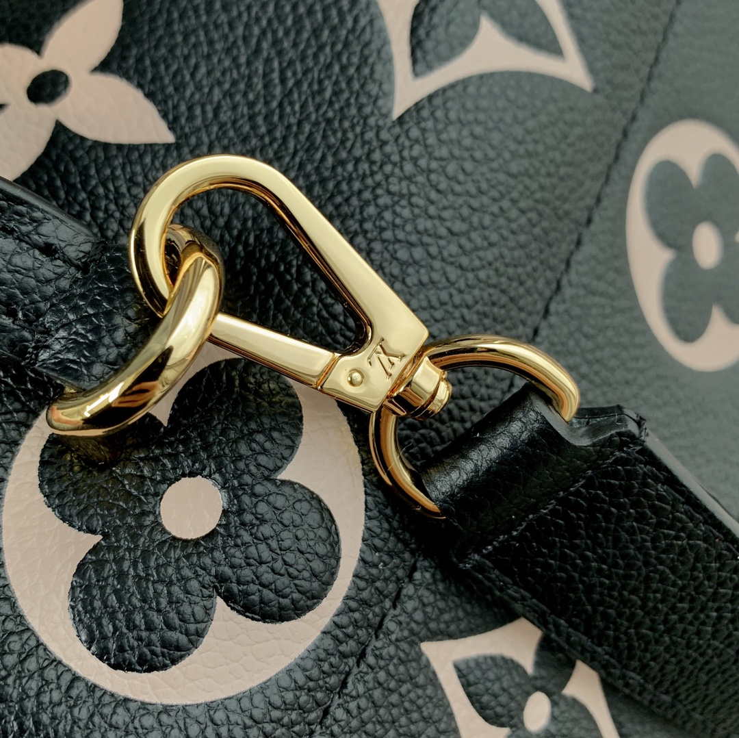 LV M45978 Louis Vuitton Madeleine MM Bicolor Monogram Empreinte Leather Black