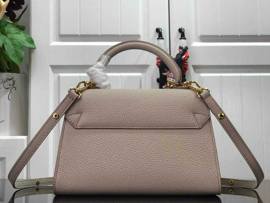 LV M57214 Louis Vuitton Twist one Handle PM Taurillon Leather Beige