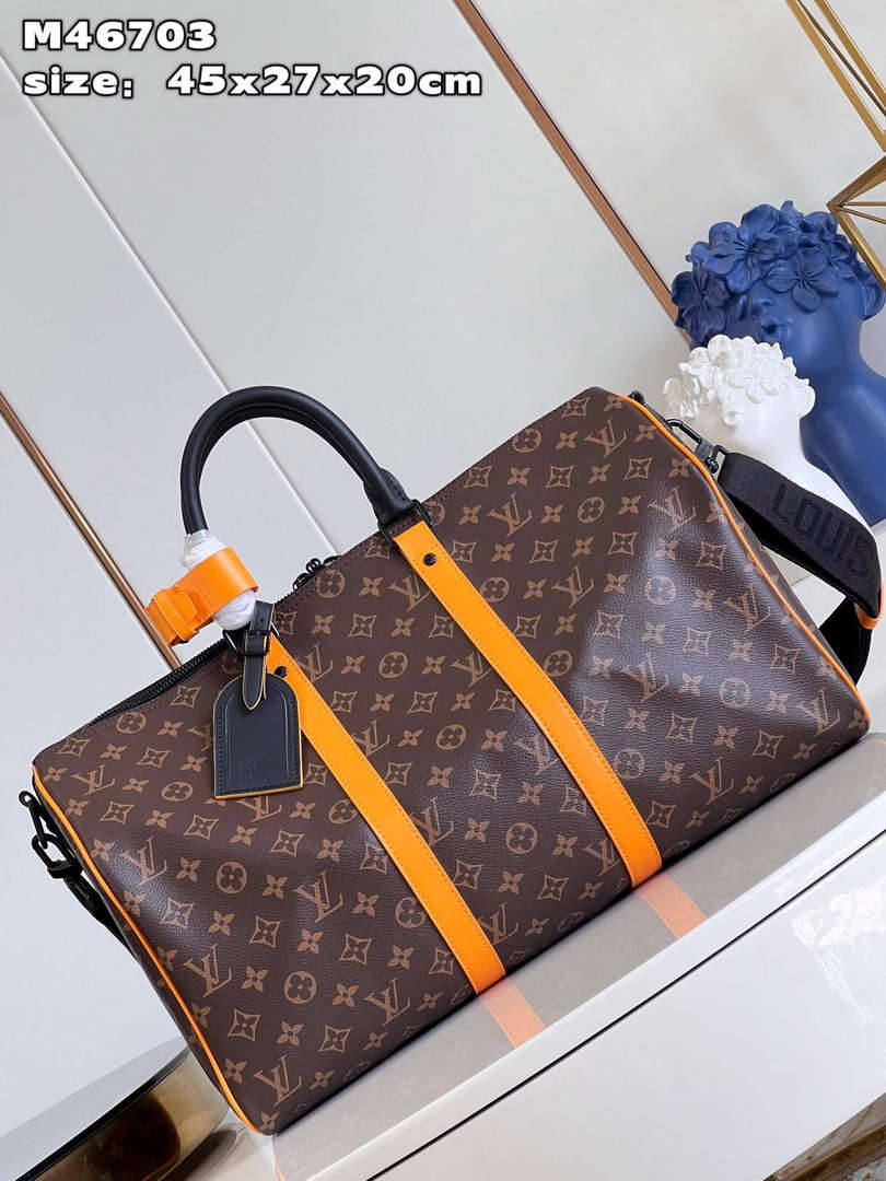 LV M46703 Louis Vuitton Keepall Bandouli��re 45 Bag Radiant Sun