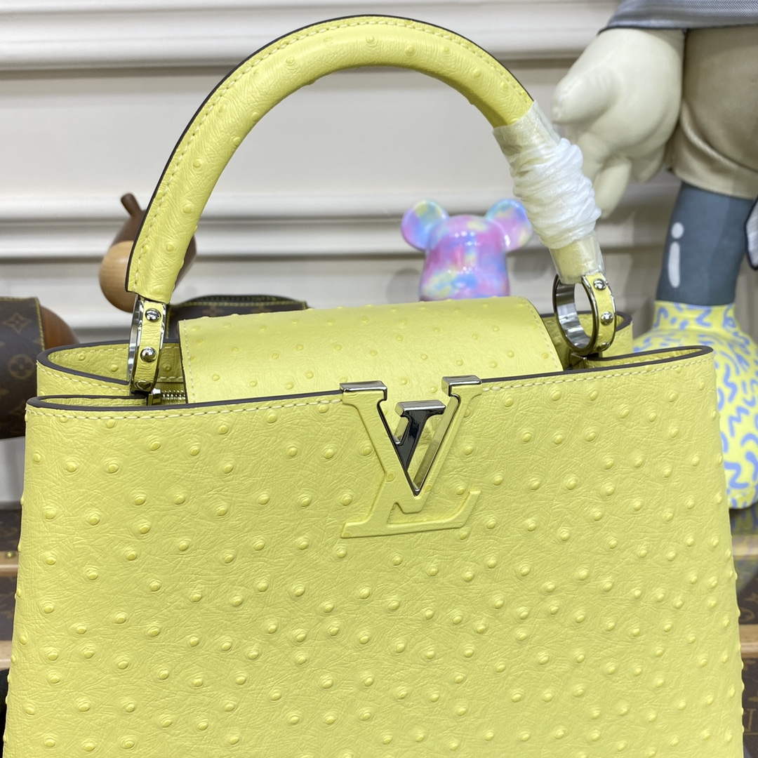 LV N81279 Louis Vuitton Capucines MM Handbag lemon yellow