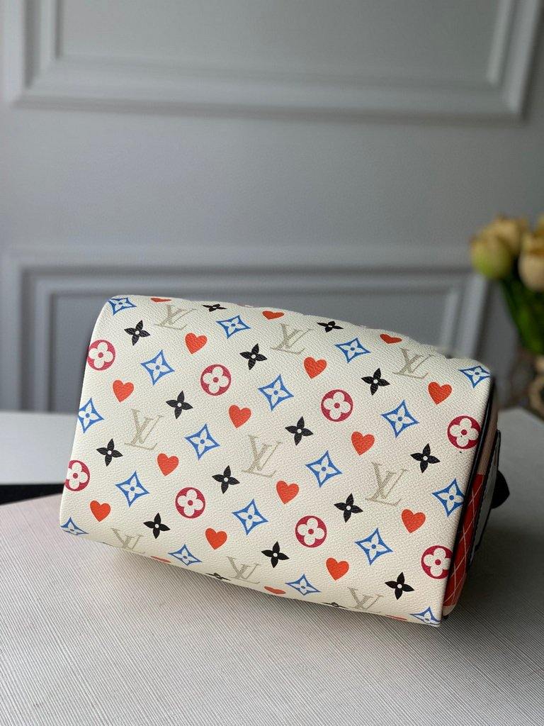 LV M57466 Louis Vuitton GAME ON Speedy Bandouliere 25 Bag White