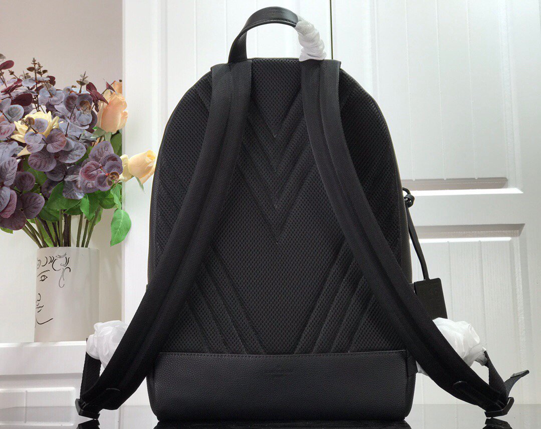 LV M57079 Louis Vuitton Backpack Black Grained Calf Leather