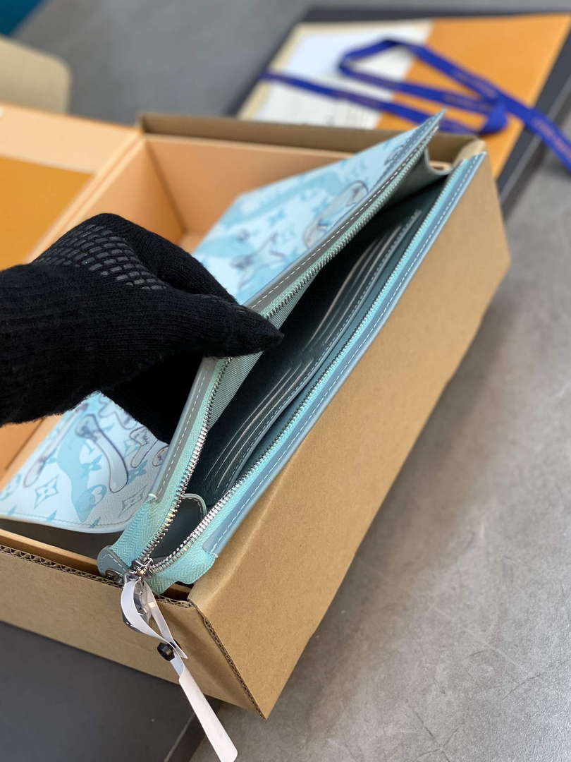 LV M22763 Louis Vuitton Pochette Voyage MM Bag Crystal Blue