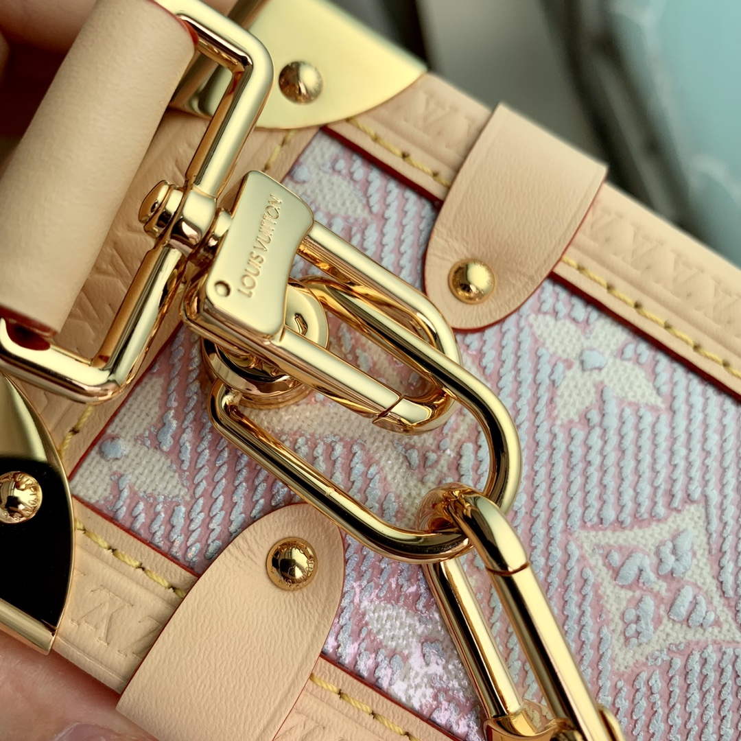 LV M22842 Louis Vuitton Side Trunk Handbag Pink