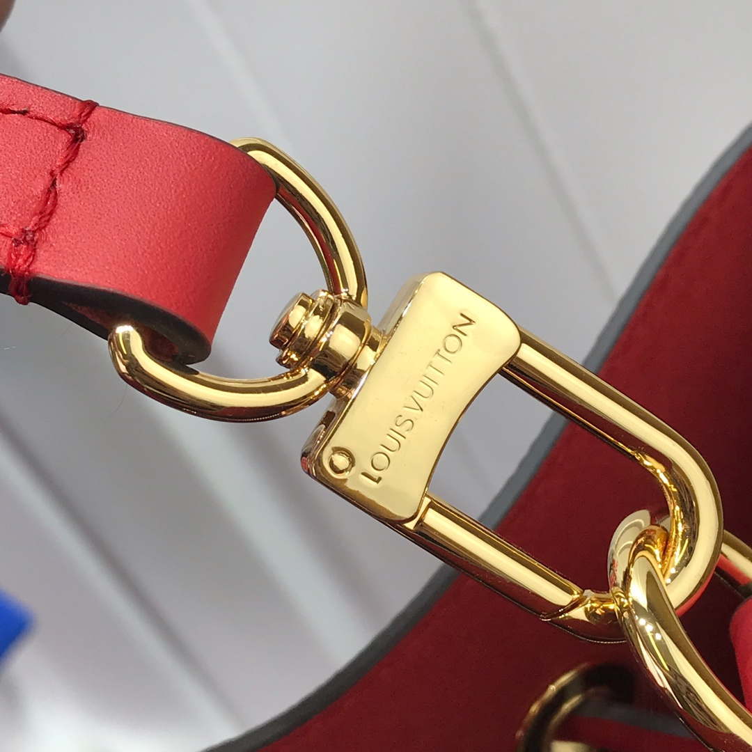LV N40198 Louis Vuitton NONO MM Bag Damier Ebene Red