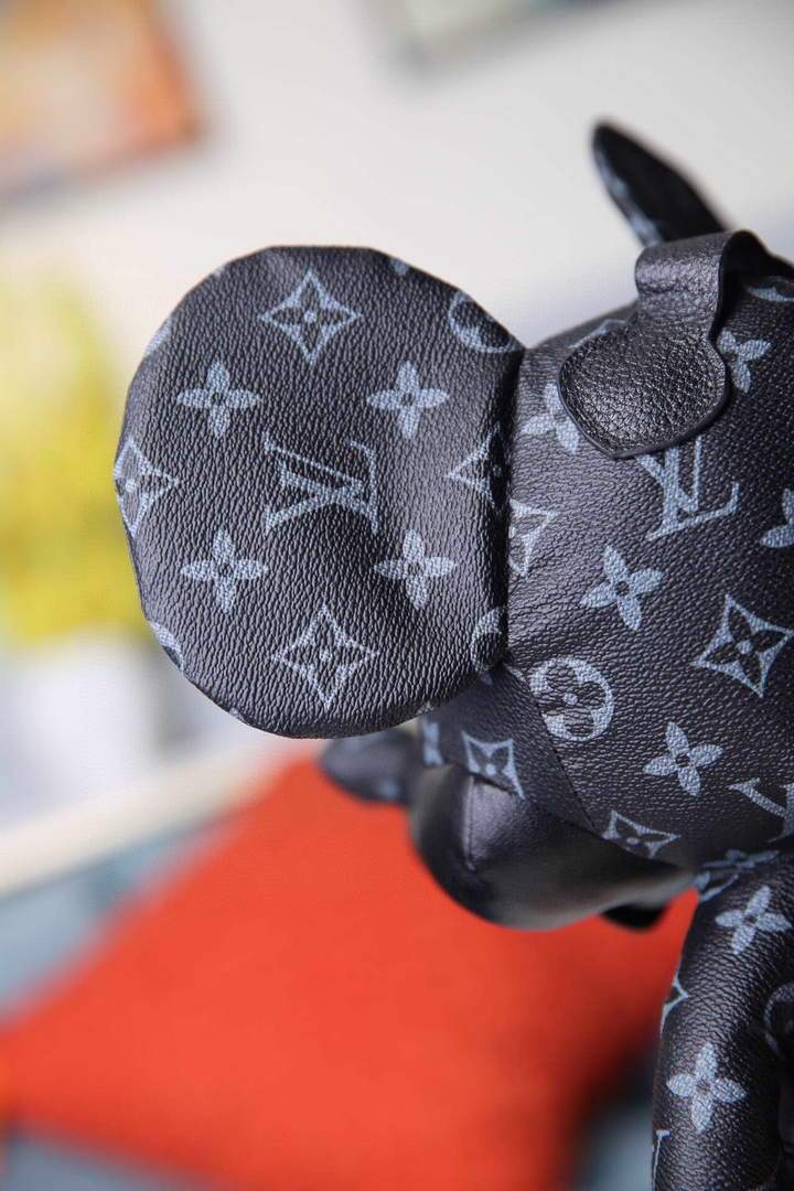 LV Louis Vuitton X Mickey Mouse Plush Thing Bag Monogram Black