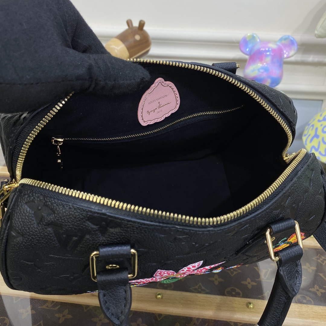 LV M46415 Louis Vuitton LV x YK Speedy Bandouli��re 25 Bag Black