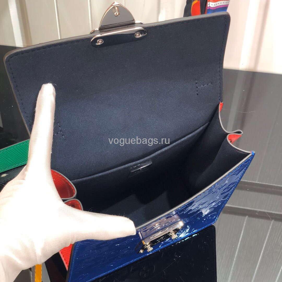 LV M90514 Louis Vuitton Spring Street Monogram Vernis Bag M90468 Blue