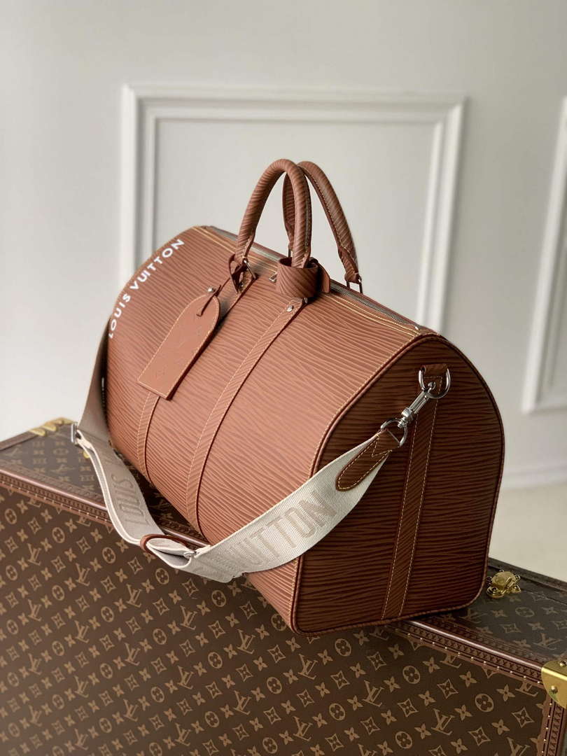 LV M23721 Louis Vuitton Keepall Bandouli��re 50 Bag Brown