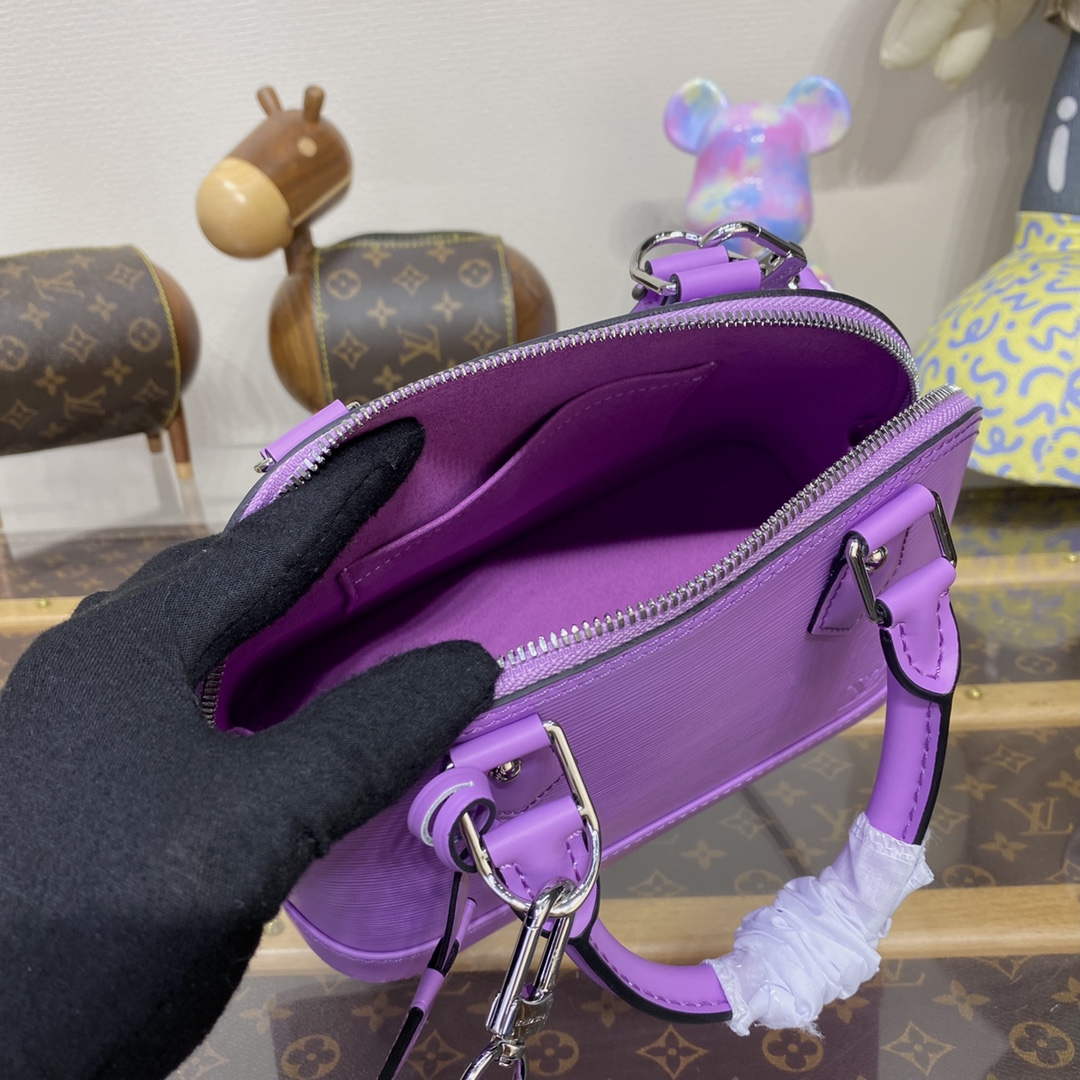 LV M22642 Louis Vuitton Alma BB Epi Handbag Lilas Provence Lilac