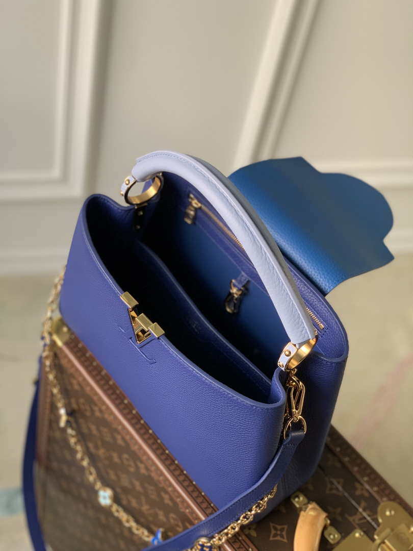 LV M20844 Louis Vuitton Capucines MM Handbag Blue