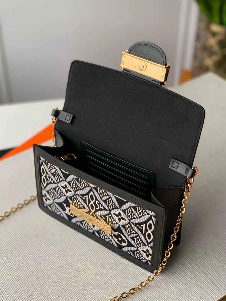 LV M69992 Louis Vuitton Since 1854 Dauphine Chain Wallet Monogram Black