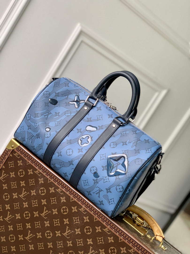 LV M22573 Louis Vuitton Keepall Bandouli��re 35 Abyss Blue