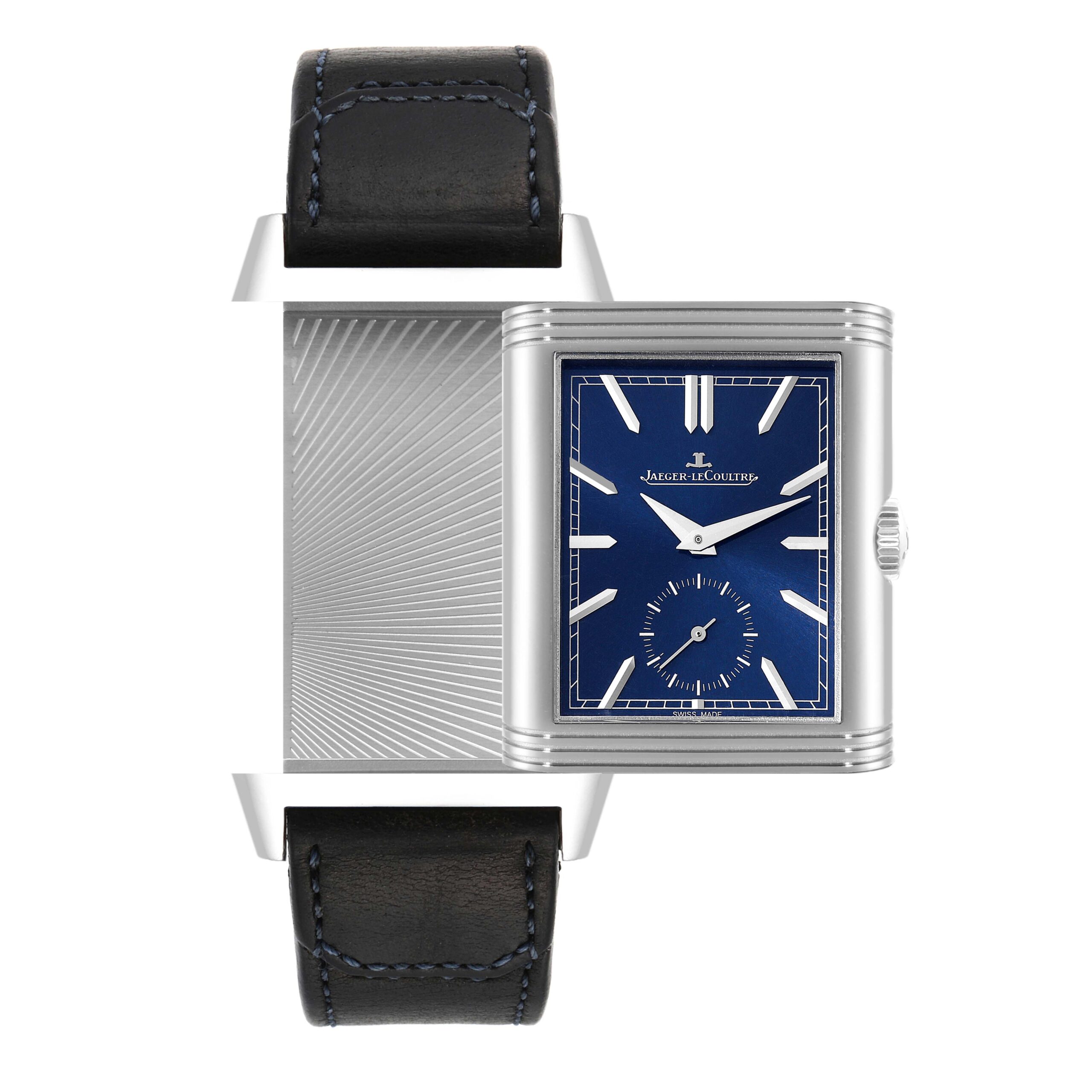 Jaeger LeCoultre Reverso Tribute Duoface Day Night Watch 215.8.D4 Q3988482 Box Papers