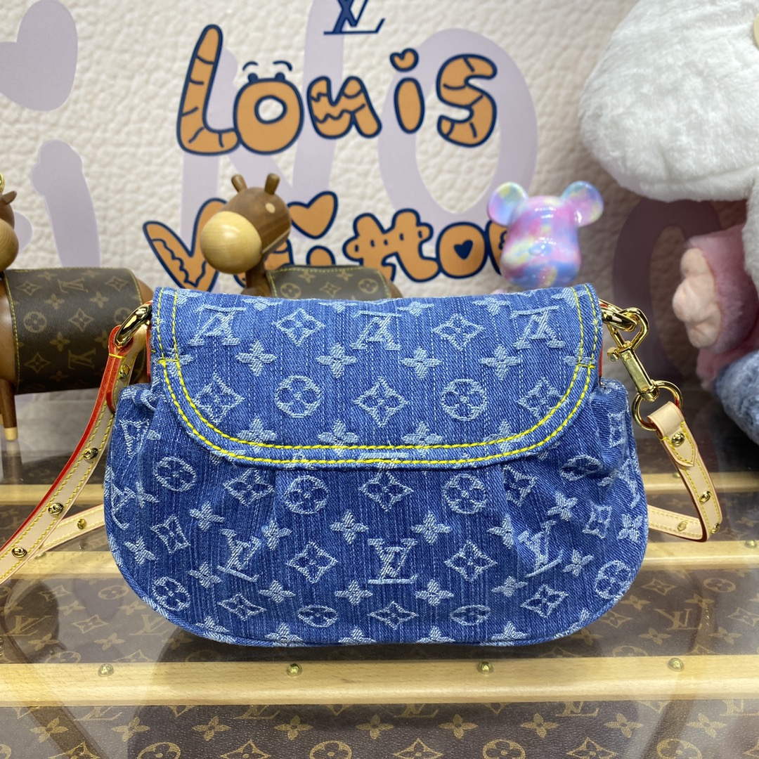LV M46829 Louis Vuitton Sunset Monogram Denim Handbag Blue
