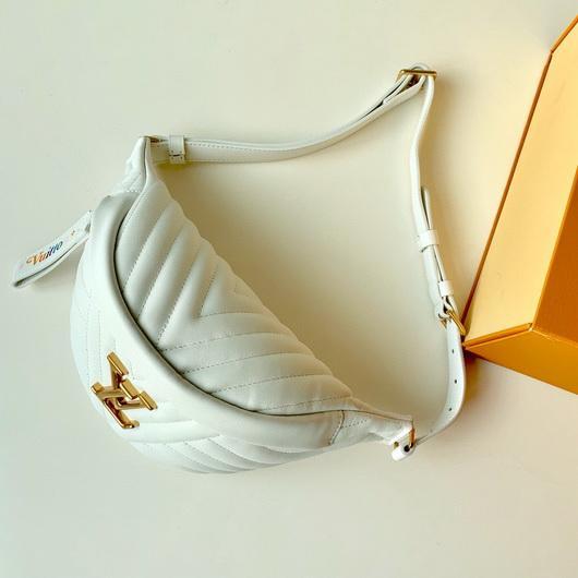 LV M55331 Louis Vuitton New Wave Leather Bumbag M53861 White