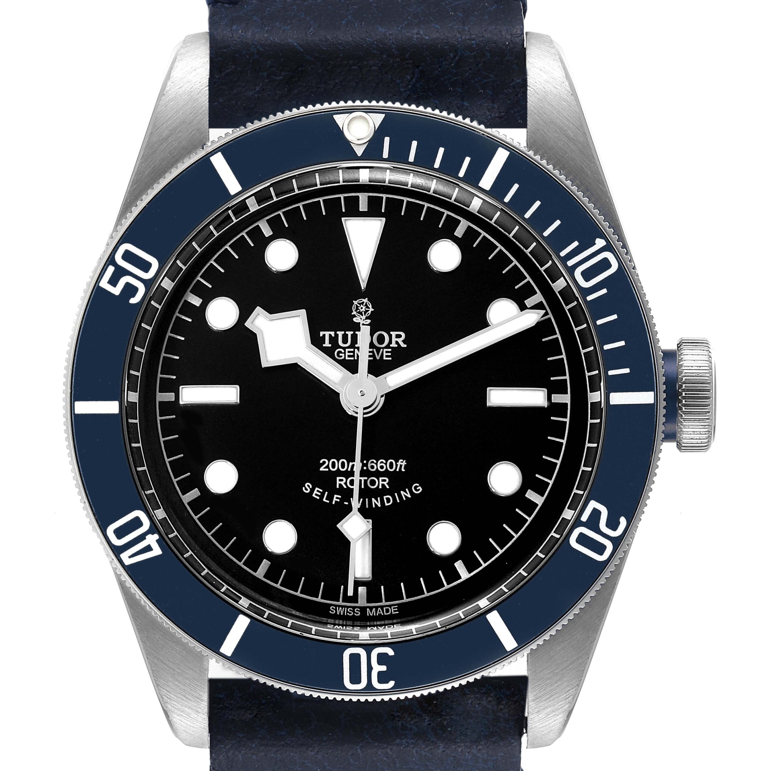Tudor Heritage Black Bay Blue Bezel Steel Watch 79220B Box Card